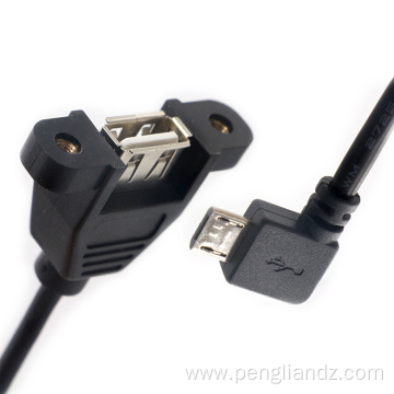 B Male To Usb2.0 Panel Mount Extension Cable